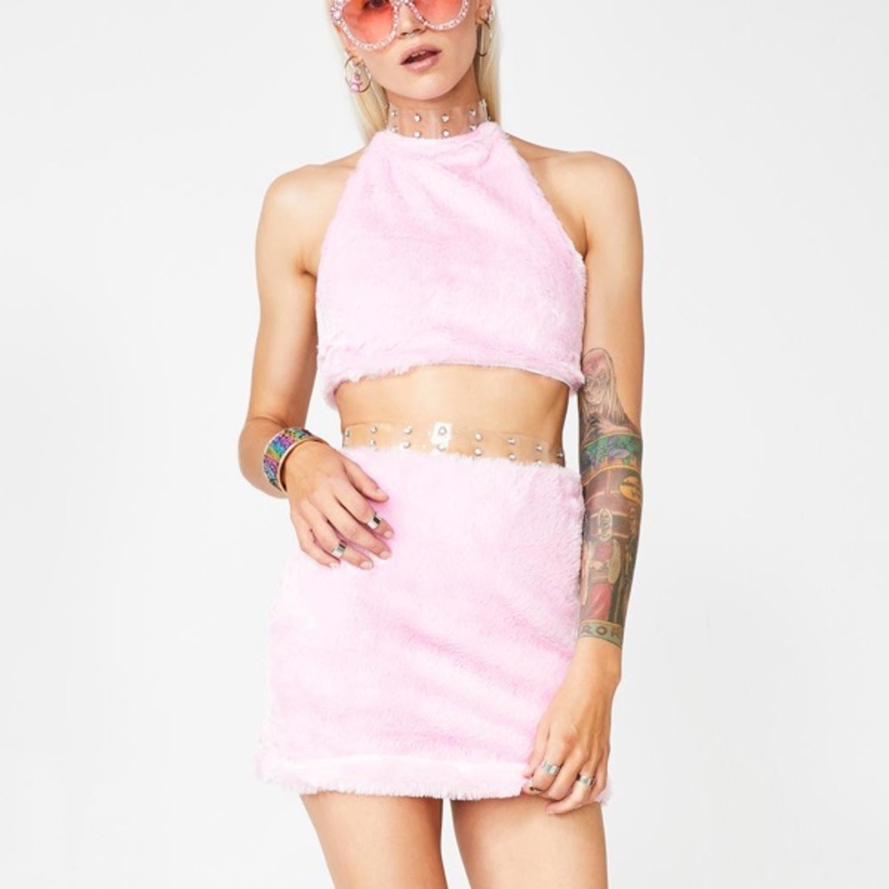 Pink Candy Fuhreak Fur Set Dollskill & Club Exx